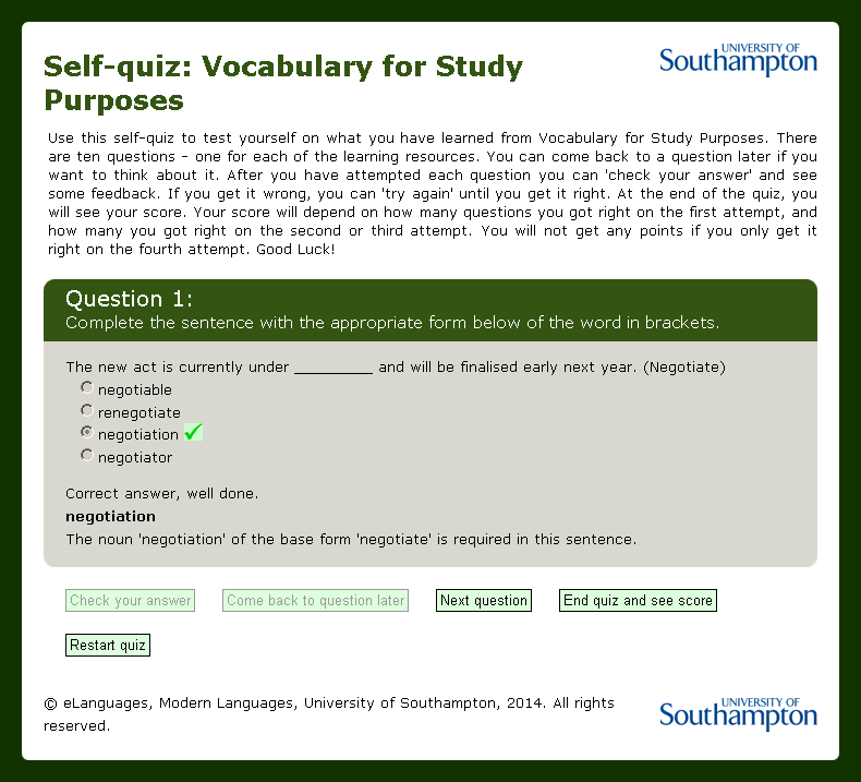Original version of the answers to the first question of the quiz