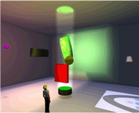 An immersive lighting chamber in Second Life